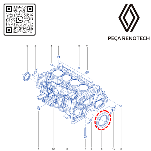 RN 91HC0A-PX 122791HC0A RETENTOR DO VOL. MOT 1.6 16V H4M LOGSANCAPDUS - 4